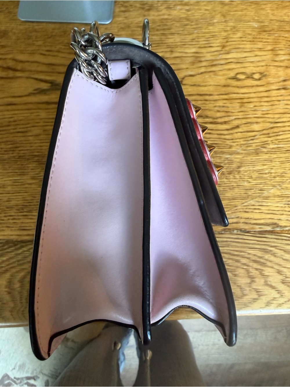Fendi Pastel Pink Leather Crossbody with Embellished Logo - Picture 3 of 12